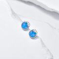 wholesale 925 Sterling Silver Opal Dolphin Earrings - Hypoallergenic, Fashionable, Gift for Women-0-4