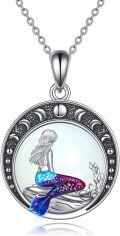 wholesale 925 Sterling Silver Mermaid Pendant with Crescent Moon and Stars - Oceanic  for Her-0-0