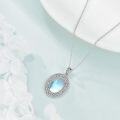 wholesale 925 Sterling Silver Celtic Knot Moonstone Oval Pendant Necklace-0-4