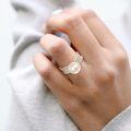 wholesale Sterling Silver Real Natural Freshwater Pearl Adjustable Ring Women-0-5
