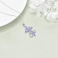 wholesale 925 Sterling Silver Cross with Stethoscope and Blue Crystal Pendant Necklace for Nurses-0-14