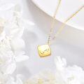 wholesale 14K Gold Vintage Diamond Star Cluster Square Pendant Necklace for Women-0-2