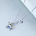 TOUPOP Sterling Silver Necklace Letter Turtle Compass Anchor Mom Pineapple Butterfly Shark Tooth Lotus Jewelry Gift-0-5