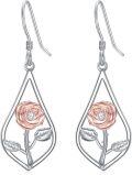 wholesale 925 Sterling Silver Pink Lily of the Valley Drop Earrings-0-47