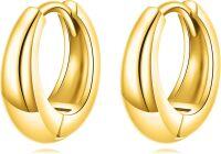 wholesale Gold 925 Sterling Silver 15mm Huggie Hoop Earrings Minimalist s for Women-Gold