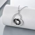 wholesale 925 Sterling Silver Penguin Heart Pendant Necklace Gifts for Women-0-4