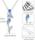 wholesale 925 Sterling Silver Blue CZ Heart Mermaid Pendant Necklaces for Women Beach Gifts-0-2