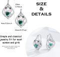 wholesale 925 Sterling Silver Frog Heart Green Crystal Studs Huggies Earrings for Women and Girls-0-4