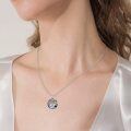 wholesale 925 Sterling Silver Sunflower Tree Of Life Blue Pendant Necklace-0-4
