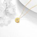 wholesale 14K Gold Daisy Flower Crystal Pendant Necklace for Women Gifts-0-2