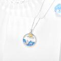 wholesale 925 Sterling Silver Sun And Wave Pendant Necklace-0-1