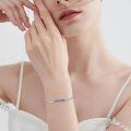wholesale 925 Sterling Silver Oxidized Blue Enamel Floral Bar Bracelet For Women-0-1