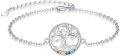 wholesale 925 Sterling Silver Rainbow 7 Chakra Stones Tree Of Life Bracelet For Women - Adjustable Spiritual s-0-0