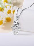 wholesale 925 Sterling Silver Basketball Hoop Pendant Necklace Sporty Gifts for Women Girls-0-4