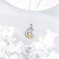 wholesale 925 Sterling Silver Rabbit on Cloud Pendant Necklaces for Women-0-3