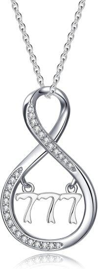 wholesale Sterling Silver Angel Number Pendant Necklace Hypoallergenic Gift for Women-Number 777