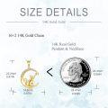 wholesale 14K Gold Crescent Moon & Star Cat Pendant Necklace for Women - Cat Lovers' s-0-3