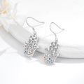 wholesale 925 Sterling Silver Hamsa Hand Evil Eye Drop Earrings Multicolor Zircon Platinum Plated Jewelry-0-2