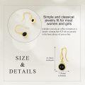 wholesale 925 Sterling Silver Black Onyx Dangle Earrings for Women and Teen Girls-0-3