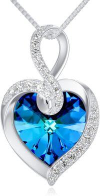 wholesale TOUPOP Necklace For Women Sterling Silver Pendant Necklace With Crystal Birthday Christmas Jewelry Gifts For Women Her (b) -undefined