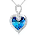 TOUPOP Sterling Silver Crystal Pendant Necklace Birthday Christmas Jewelry Gifts For Women-0-0