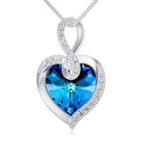 TOUPOP Sterling Silver Crystal Pendant Necklace Birthday Christmas Jewelry Gifts For Women-undefined