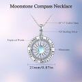 wholesale 925 Sterling Silver Moonstone Celtic Knot Compass Pendant Necklace-0-4