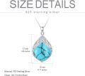 wholesale 925 Sterling Silver Turquoise Celtic Knot Teardrop Pendant Necklace-0-4
