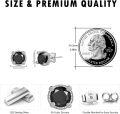 wholesale 925 Sterling Silver Black CZ Rope Design Stud Earrings for Men & Women-0-4