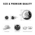 wholesale 925 Sterling Silver Black CZ Rope Design Stud Earrings for Men & Women-0-4