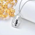 wholesale TOUPOP Black Cat Necklace Sterling Silver Cat Jewelry Animal Pet Cat Gifts For Women Teens Cat Lovers -0-4