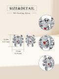 wholesale 925 Sterling Silver Gothic Halloween Voodoo Doll Heart Stud Earrings for Women-0-4