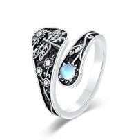 wholesale 925 Sterling Silver Ring With Opal And Floral Design-Dragonfly