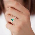 wholesale S925 Sterling Silver 18K Gold Plated May Birthstone Ring - Handmade Adjustable Gemstone Jewelry for Women, Gift for Special Occasions-0-2