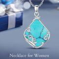wholesale Sterling Silver Natural Gemstone Filigree Teardrop Pendant Necklace for Mom-0-8