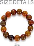wholesale Father's Day Gifts 100% Natural Gemstone Bracelets For Men Women,tiger Eye/obsidian/agate/tibetan Beads (9.1mm-16.3mm) Stretch Bracelet Gifts For Dad Gifts For Father Gifts For Husband Him -0-3