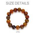 TOUPOP Stainless Steel Tiger Eye Obsidian Agate Tibetan Beads Stretch Bracelet-0-3