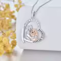 TOUPOP Sterling Silver S925 Forever In My Heart Dog Pendant Necklace-0-4