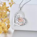 TOUPOP Sterling Silver S925 Forever In My Heart Dog Pendant Necklace-0-4