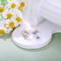 wholesale 925 Sterling Silver Fox in Heart Stud Earrings for Women's Gift Ideas-0-2