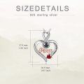 wholesale 925 Sterling Silver Garnet Heart Pendant Mother's Day Gifts for Mom Grandmother I love you Necklace-0-3