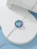 wholesale TOUPOP Sea Turtle Bracelets For Women 925 Sterling Silver Plam Tree Bracelet With Blue Crystal Jewelry For Women Mom Daughter, Medium -0-3