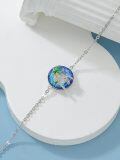 TOUPOP Sterling Silver Blue Crystal Sea Turtle Palm Tree Bracelet For Women-0-3