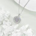 wholesale 925 Sterling Silver Evil Eye Lotus Flower Chakra Pendant Necklaces for Women Girls  45cm Chain Length-0-4