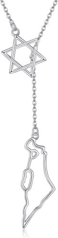 wholesale 925 Sterling Silver Star of David and Israel/Africa/Texas State Map Necklace Pendant Jewelry for Women Girls Gift-0-0
