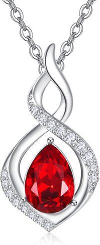 wholesale 925 Sterling Silver Infinity Birthstone Necklace for Women Mom Wife Mother s Day Gift-01 Jan