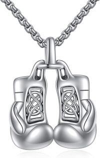 wholesale 925 Sterling Silver Gold Plated Boxing Glove Pendant Chain for Men Women Punk Gothic Style -boxing necklace celtic