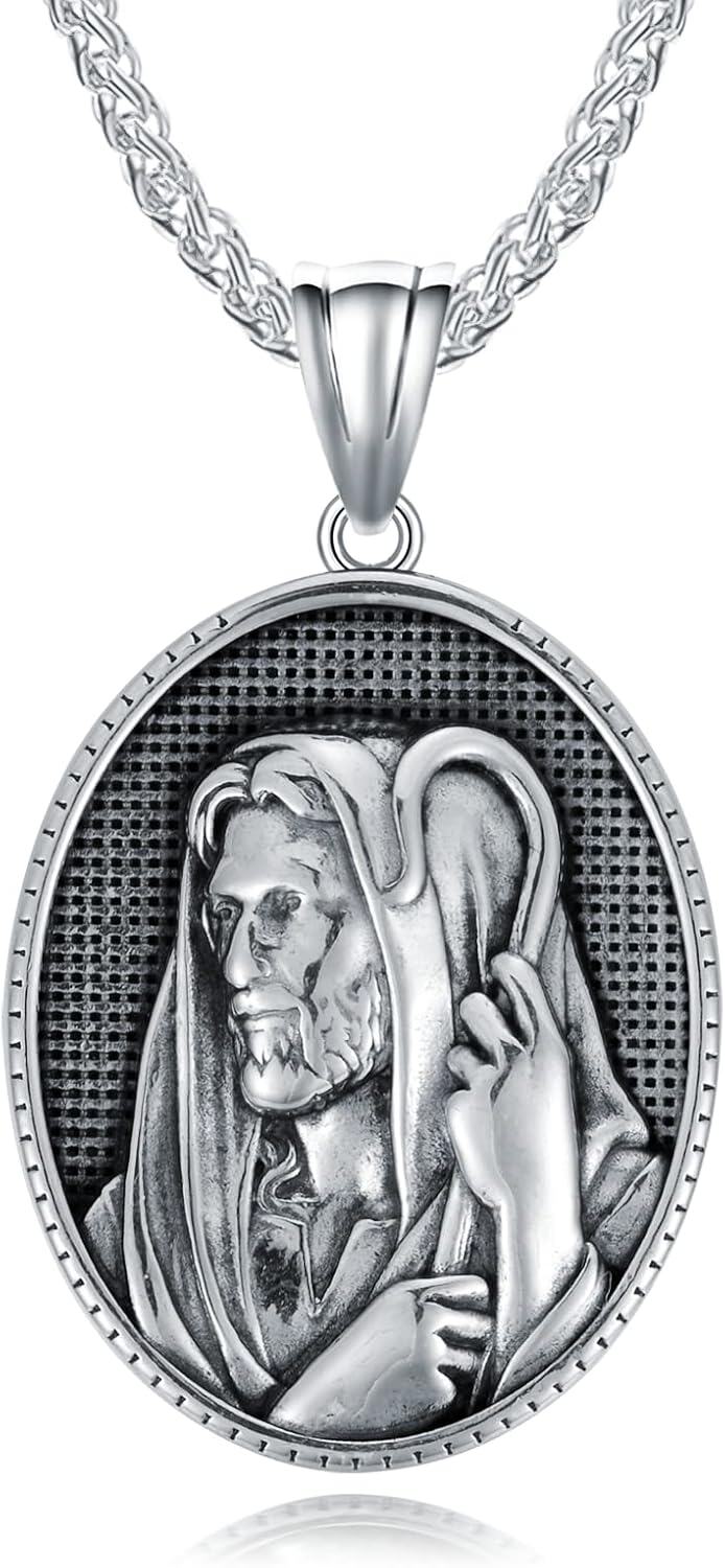 Stainless Steel Medal Saint Patron Necklace for Men Women Religious Gift-0-0
