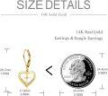 wholesale 14K Solid Heart with Cross and Cubic Zirconia Drop Earrings for Women-0-3