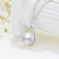 wholesale 925 Sterling Silver Infinity Teardrop Freshwater Pearl & Cubic Zirconia Pendant Necklace for Women-0-1
